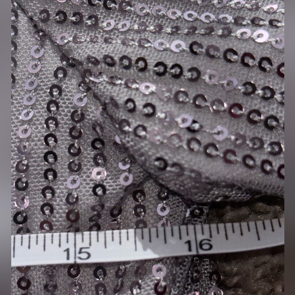 Midi Silver Sequin Dress - Picture 8 of 9